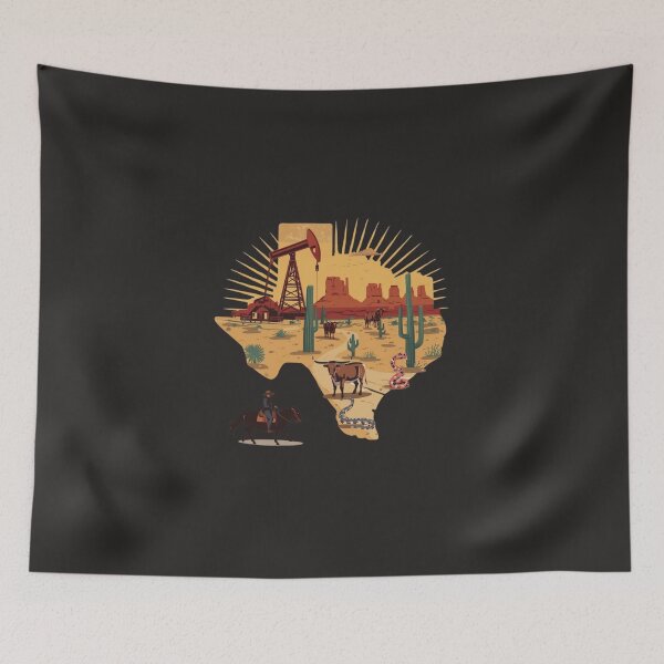 Item preview, Texas Pride Desert Cowboy T-Shirt, Vintage Texas Map with Longhorn Oil Rig Cactus Rattlesnake Tee designed and sold by TitanRN.
