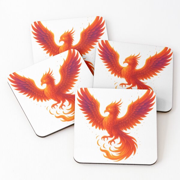 Item preview, "Fiery Phoenix – Neon Fire Bird Mythical Creature | Powerful Flame Wings Design" designed and sold by GoldenDreamGallery.
