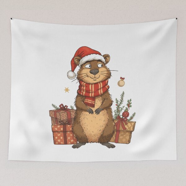 Item preview, Hyrax Christmas happy to receive gifts designed and sold by Dedokris.