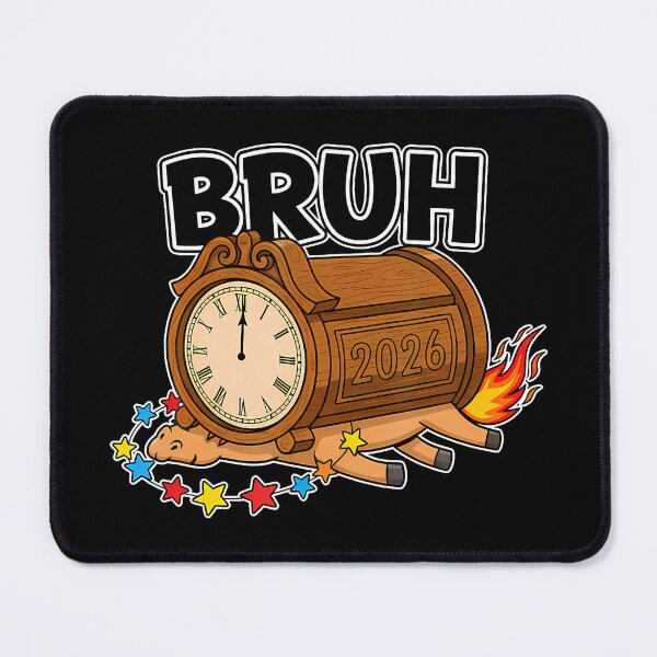 Item preview, Fire Horse Bruh Clock Struck Funny New Year 2026 Party Art designed and sold by JeneMindy.
