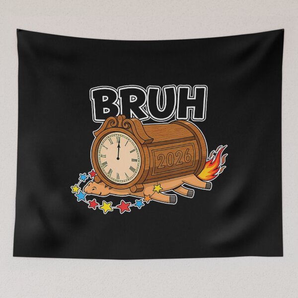 Item preview, Fire Horse Bruh Clock Struck Funny New Year 2026 Party Art designed and sold by JeneMindy.