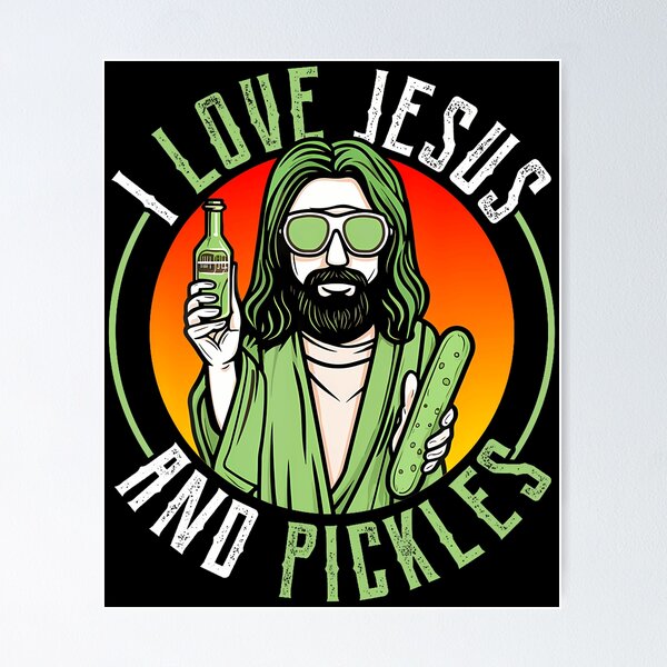 Item preview, I Love Jesus And Pickles Shirt Cucumber Jesus Pickles designed and sold by JeneMindy.