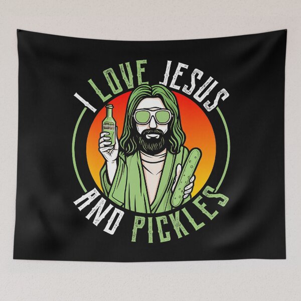 Item preview, I Love Jesus And Pickles Shirt Cucumber Jesus Pickles designed and sold by JeneMindy.