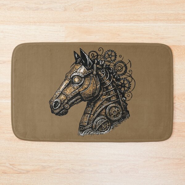 Item preview, Steampunk Mechanical Horse Head Grunge Style 2026 designed and sold by SeoulInkSoul.