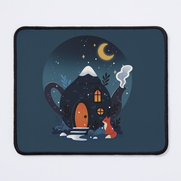 Item preview, Winter Midnight Teapot House with Fox Art designed and sold by CraftachicDsgn.