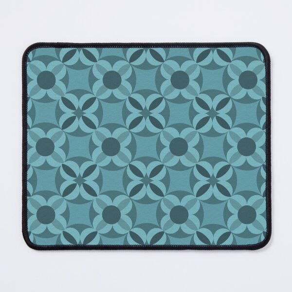 Item preview, Blue Retro Floral Geometry Pattern designed and sold by LUJI PATTERN ATELIER .