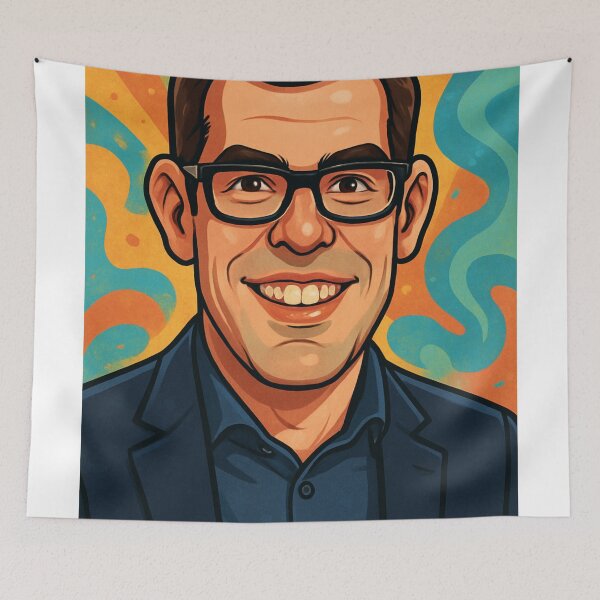 Item preview, Richard Osman Minimalist Portrait – TV Personality Art Print & T-Shirt Design designed and sold by I​ AM​ O.J.A ..