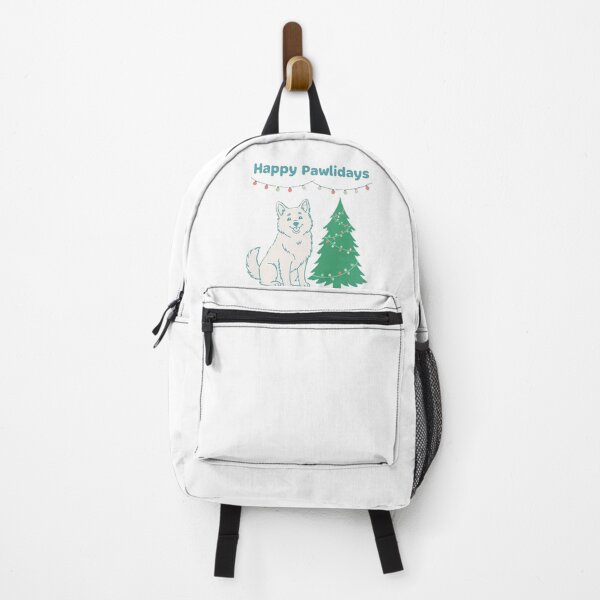 Item preview, Happy Pawlidays Christmas Dog with Minimalist Tree and Lights designed and sold by GreaterGoodArt.