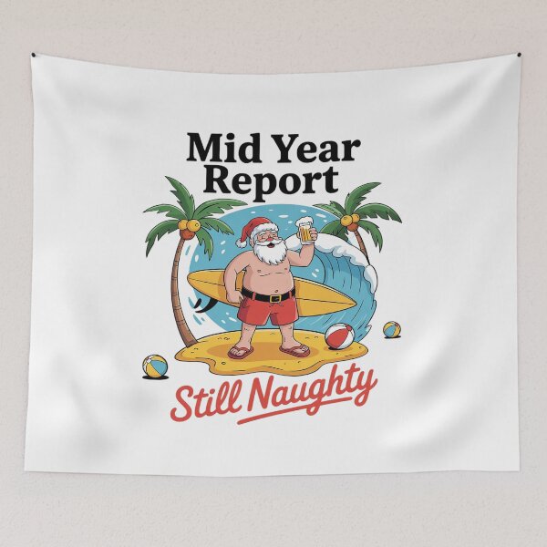 Item preview, Christmas in July Mid Year Report Still Naughty Summer Santa  designed and sold by VerseFarm.