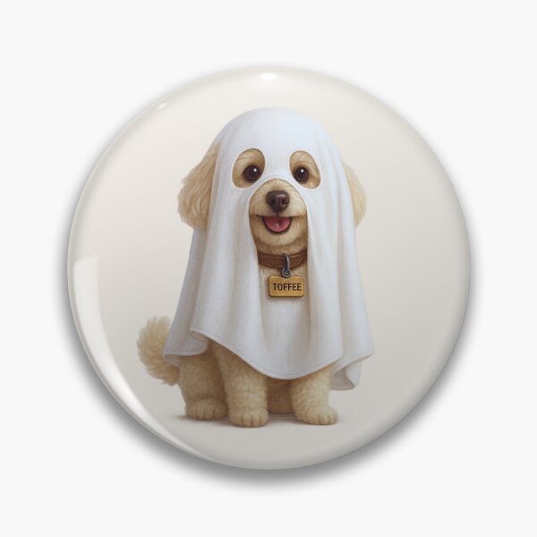 Item preview, Ghost Toffee – Cute Halloween Dog Art designed and sold by Mert Creates – Toffee & Rozi.