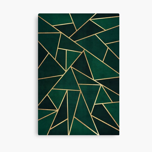 Green & Gold Pattern Canvas Print