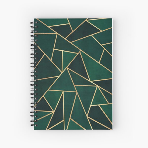 Green & Gold Pattern Spiral Notebook