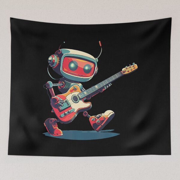 Item preview, Awesome Rocking Robot With Electric Guitar In Hand Outfit designed and sold by MarcellaTerri.