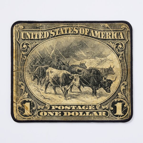Item preview, Vintage Grunge Western Cattle $1 Stamp Art designed and sold by EverBranz-stor.