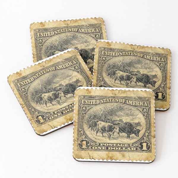 Item preview, Vintage Grunge Western Cattle $1 Stamp Art designed and sold by EverBranz-stor.