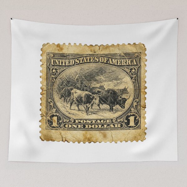 Item preview, Vintage Grunge Western Cattle $1 Stamp Art designed and sold by EverBranz-stor.