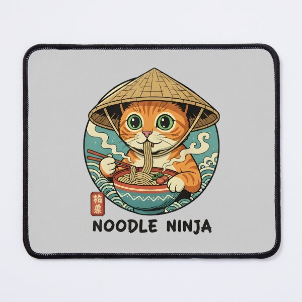 Item preview, ? Noodle Ninja Cat - Cute Kawaii Ramen Kitten designed and sold by THE-DAILY-DRIPS.
