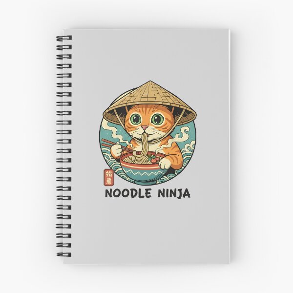 Item preview, ? Noodle Ninja Cat - Cute Kawaii Ramen Kitten designed and sold by THE-DAILY-DRIPS.