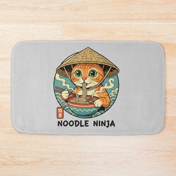 Item preview, ? Noodle Ninja Cat - Cute Kawaii Ramen Kitten designed and sold by THE-DAILY-DRIPS.