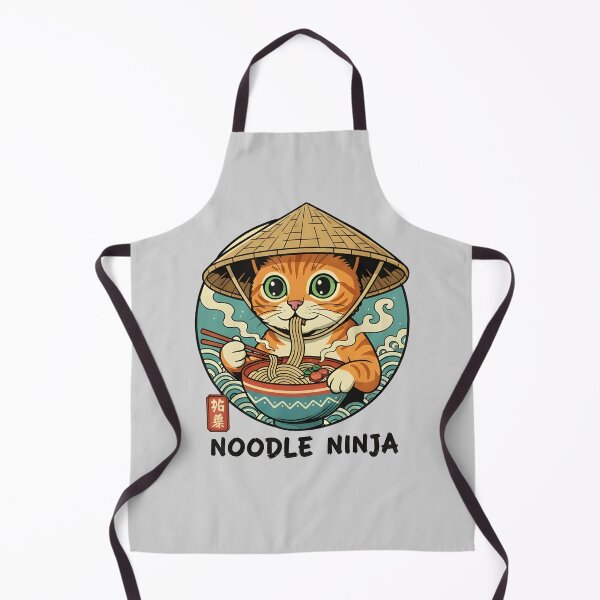 Item preview, ? Noodle Ninja Cat - Cute Kawaii Ramen Kitten designed and sold by THE-DAILY-DRIPS.