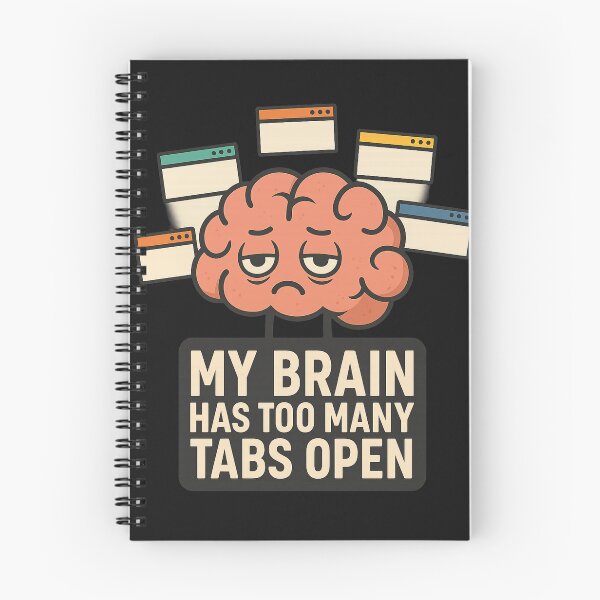 Item preview, My Brain Has Too Many Tabs Open – Funny Overthinking Brain Cartoon Retro Work Stress Humor Design designed and sold by johnExpress02.