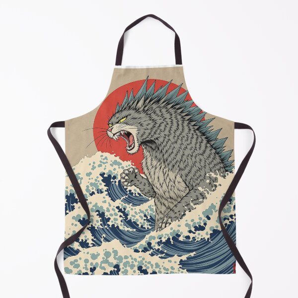 Item preview, Catzilla Ukiyo-e Style – Japanese Wave Monster Cat Art Print designed and sold by KaryaVisionSTR.