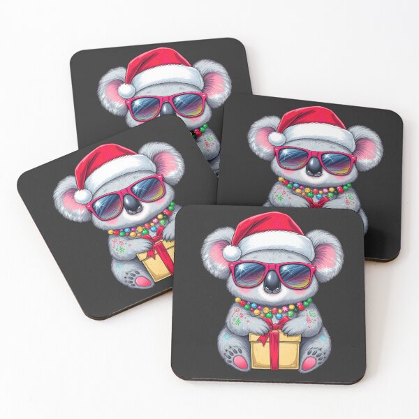 Item preview, Ultra-Christmas Koala – Cute Holiday Hugger | Festive Koala with Gift & Light Tattoos designed and sold by ColorSplash123.