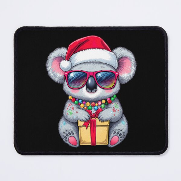Item preview, Ultra-Christmas Koala – Cute Holiday Hugger | Festive Koala with Gift & Light Tattoos designed and sold by ColorSplash123.