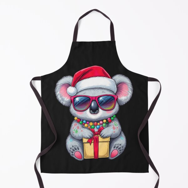 Item preview, Ultra-Christmas Koala – Cute Holiday Hugger | Festive Koala with Gift & Light Tattoos designed and sold by ColorSplash123.