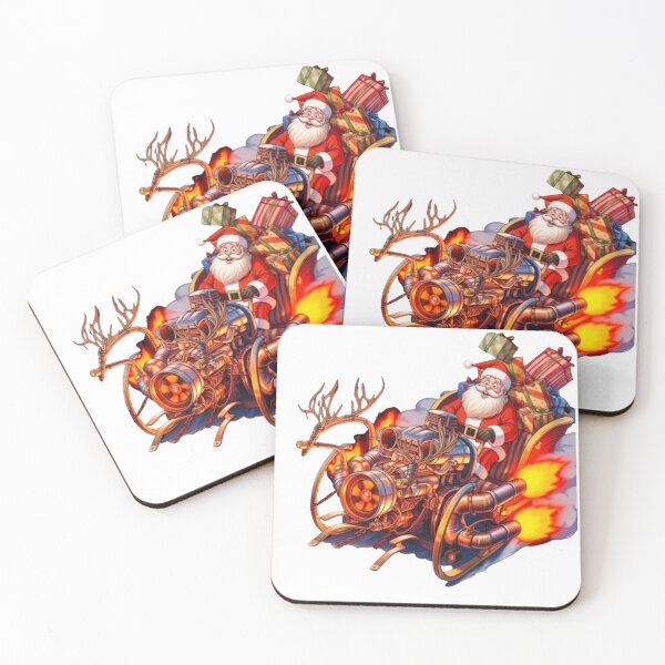 Item preview, Hot rod Santa, Turbo sleigh, chrome and flames perfect for automotive fans. designed and sold by Creative-Sanc.