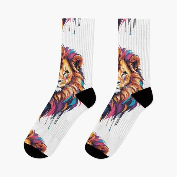 Item preview, Vibrant Colorful Lion Head Art designed and sold by Kruti Collection.