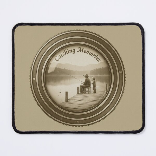 Item preview, Catching Memories – Vintage Fisherman Art & Lake Scene designed and sold by EimSol.