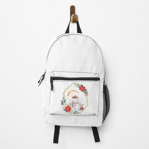 Item preview, Merry Christmas And a Snowman in a Poinsettia Frame. designed and sold by Dinasshop.