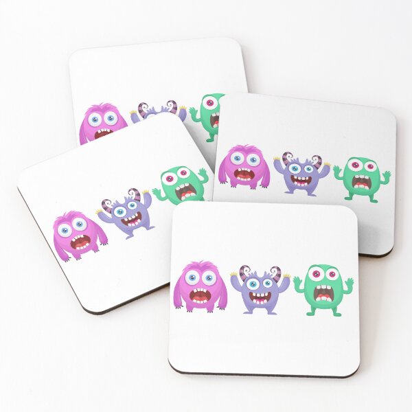 Item preview, Playful Trio of Colorful Cartoon Monsters designed and sold by Love3Happy.
