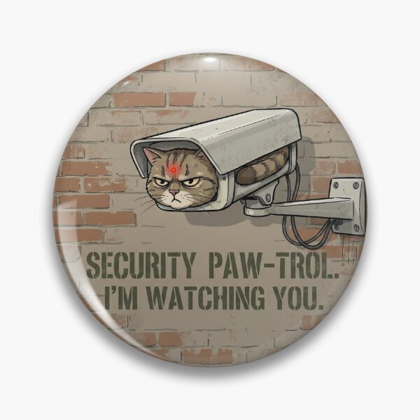 Item preview, Funny Cat CCTV: I'm Watching You - Military Stencil Graphic designed and sold by KaryaVisionSTR.