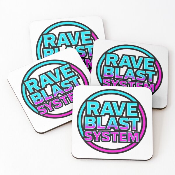 Item preview, Rave Blast System Sticker – Neon Cyber Rave Logo in Blue & Pink designed and sold by |TRSSHOP|.
