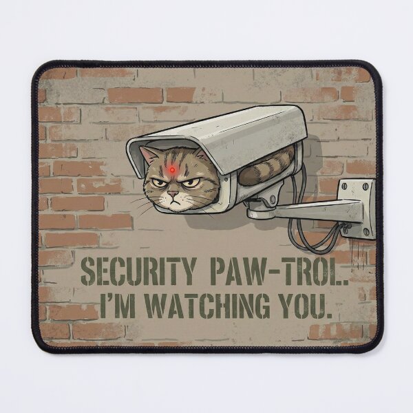Item preview, Funny Cat CCTV: I'm Watching You - Military Stencil Graphic designed and sold by KaryaVisionSTR.