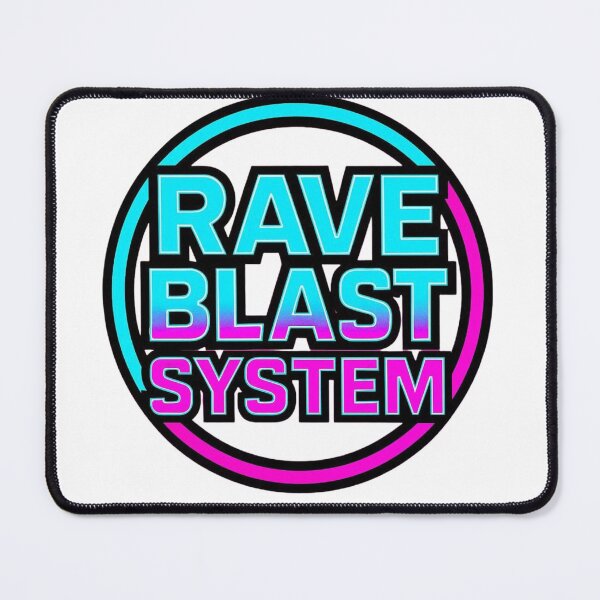 Item preview, Rave Blast System Sticker – Neon Cyber Rave Logo in Blue & Pink designed and sold by |TRSSHOP|.
