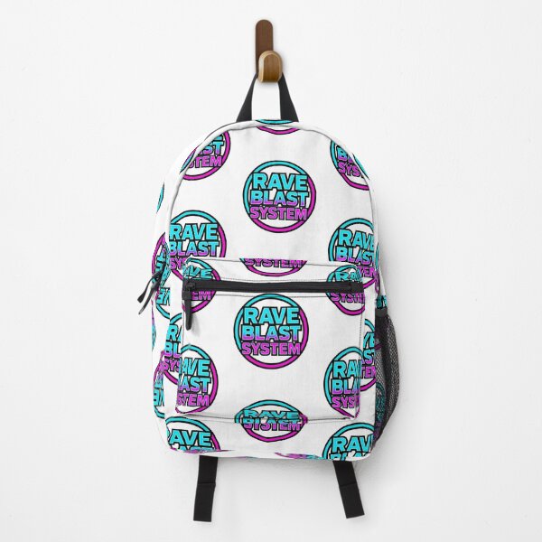 Artikelvorschau, Rave Blast System Aufkleber – Neon Cyber Rave Logo in Blau & Pink entworfen und verkauft von |TRSSHOP|.