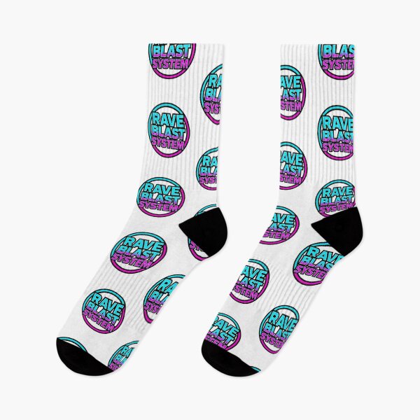 Artikelvorschau, Rave Blast System Aufkleber – Neon Cyber Rave Logo in Blau & Pink entworfen und verkauft von |TRSSHOP|.