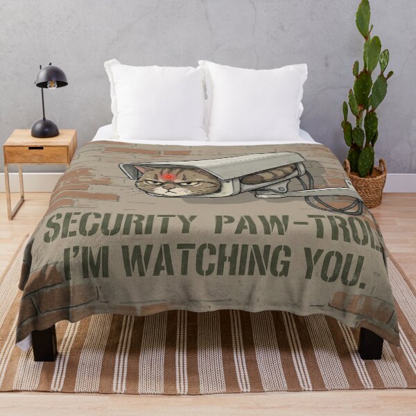 Item preview, Funny Cat CCTV: I'm Watching You - Military Stencil Graphic designed and sold by KaryaVisionSTR.