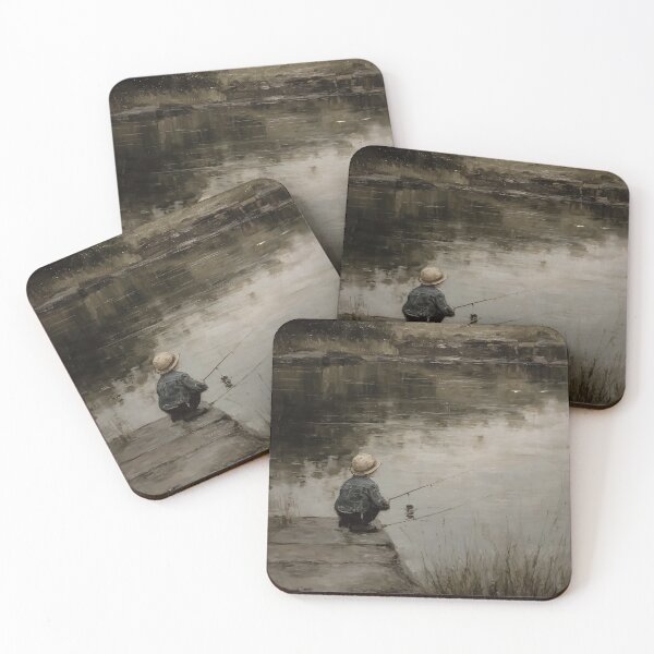 Item preview, Child Fishing by a Tranquil Lake designed and sold by lautir.