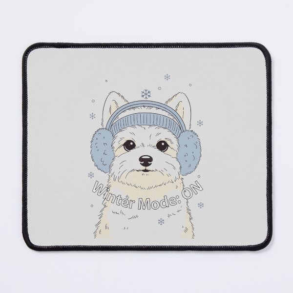 Item preview, Winter Mode ON – Cute Dog Winter Shirt designed and sold by EcoArtTees.
