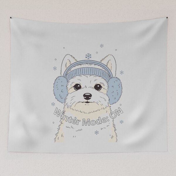Item preview, Winter Mode ON – Cute Dog Winter Shirt designed and sold by EcoArtTees.