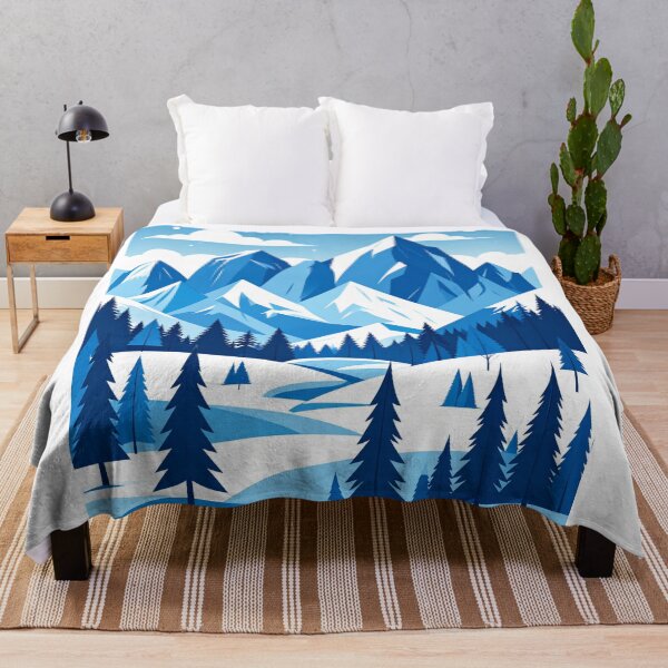 Artikelvorschau, Majestic Winter Mountains – Minimalist Snowy Landscape with Pine Trees entworfen und verkauft von pod24.