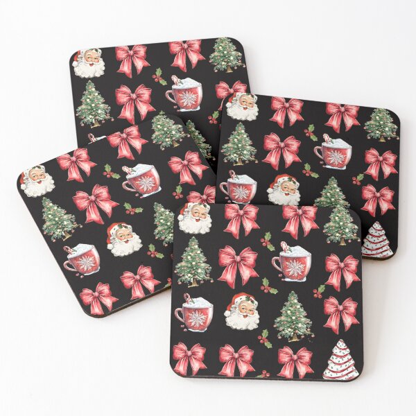Item preview, Coquette Christmas, Coquette Bow, Christmas Tree, Retro Holidays, Santa Hot Cocoa Candy Cane Xmas Tree Cake, Girly Xmas designed and sold by DesignDenDo ⭐⭐⭐⭐⭐.