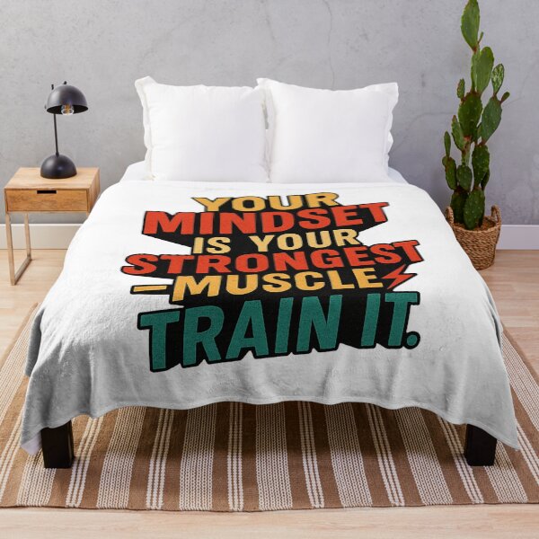 Item preview, Mindset Is Your Strongest Muscle — Retro Motivational Fitness Quote designed and sold by Born To Be Fit.