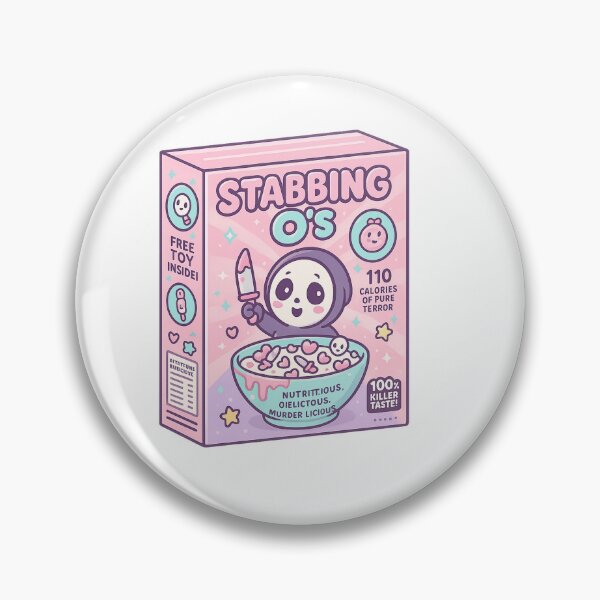 Item preview, Stabbing O’s – Kawaii Pastel Serial Killer Cereal Box designed and sold by FandomFunStudio.