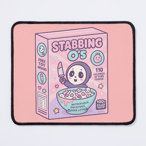 Item preview, Stabbing O’s – Kawaii Pastel Serial Killer Cereal Box designed and sold by FandomFunStudio.
