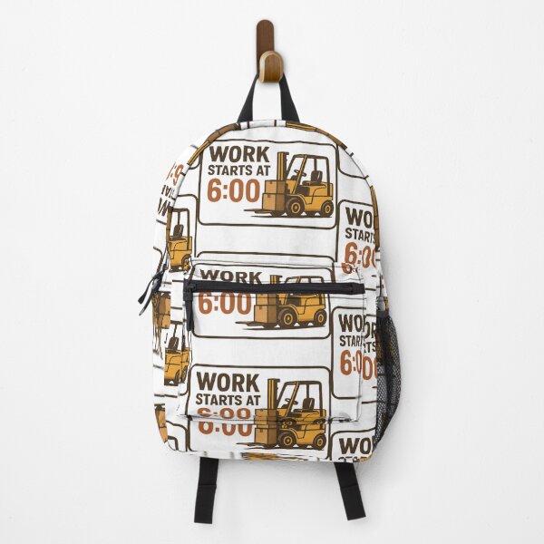 Item preview, Work Starts at 6:00 – Retro Forklift Warehouse Design designed and sold by RetroNibylander.